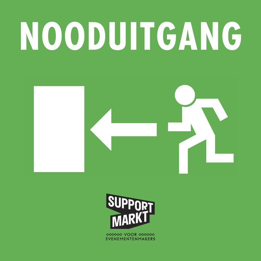 Framebanner Nooduitgang Links[78 *78cm]