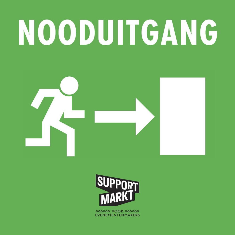 Framebanner Nooduitgang Rechts [78 *78cm]