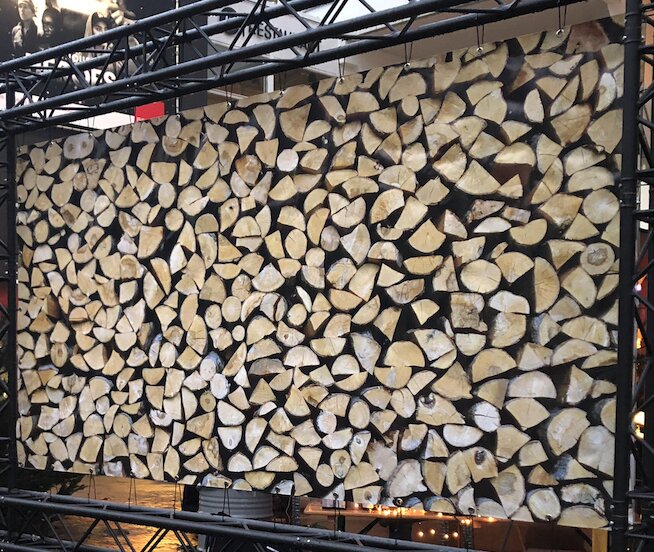 Hekwerk banner Boomstammen [338 *174]