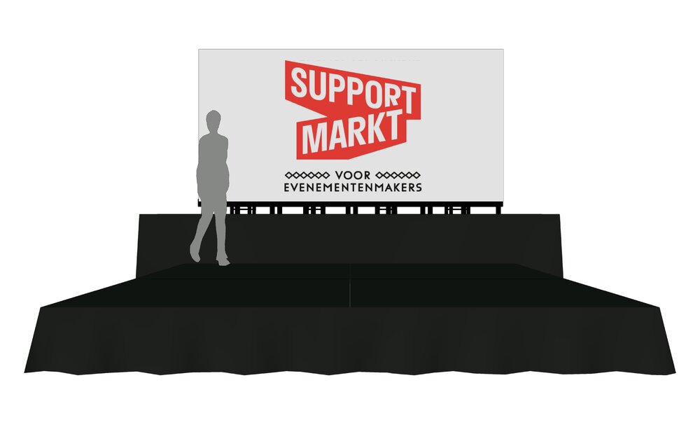 Ledscherm Binnen 2 x 4 meter met Podium 2 x 4 meter [ prijs op aanvraag ]