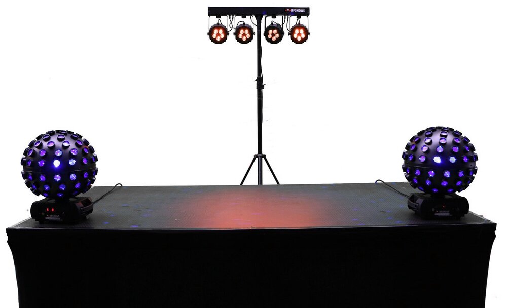 Licht set statief | 1x Showtec Compact Power Balk + statief & 2x Rotosphere