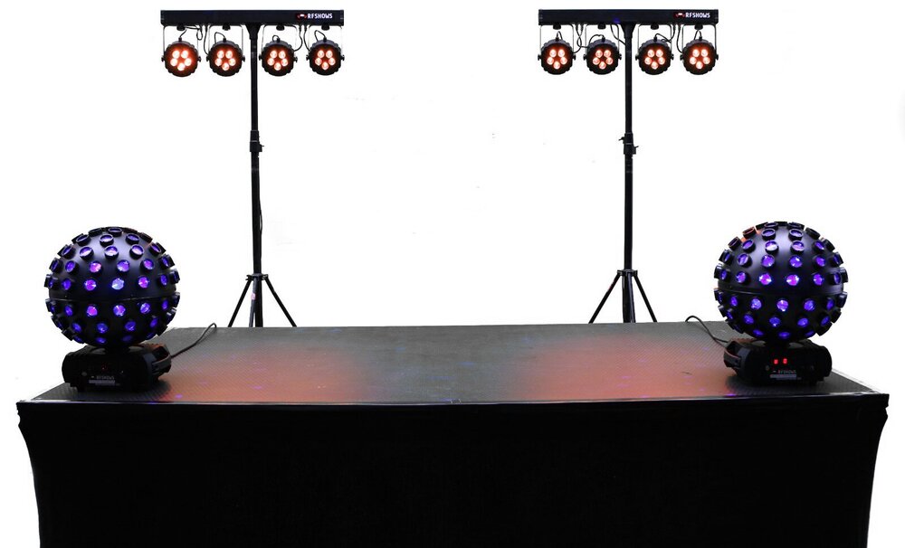 Licht set statief | 2x Showtec Compact Power Balk + statieven & 2x Rotosphere