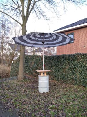 OlieTonTonSol | Statafel met Parasol Antraciet | Set van 2